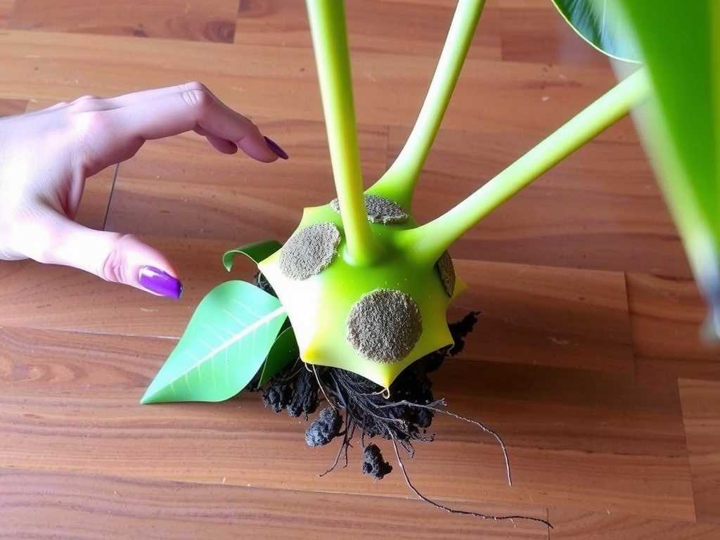 Monstera Propagation from Rhizome: Splitting the Root Ball